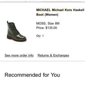Micheal Kors Hastell Combat Boots